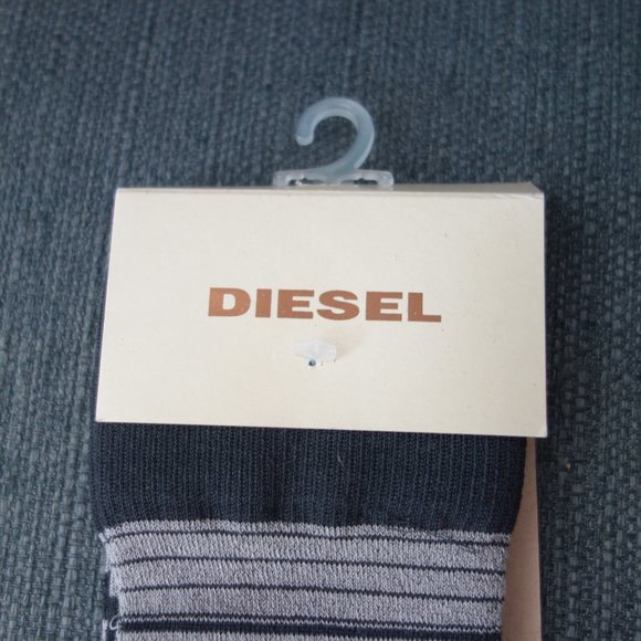 Diesel SFELPOSOCKS2 CALZINO Black and Silver Socks *New with Packaging* - Picture 2 of 9